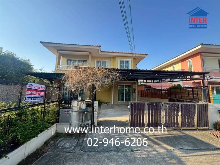 บ้านเดี่ยว 2 ชั้น 56 ตร.ว. หมู่บ้านพฤกษาวิลเลจ6 ซอยเทียนทะเล32 ถนนพระราม2 ถนนบางขุนเทียน เมืองสมุทรสาคร สมุทรสาคร