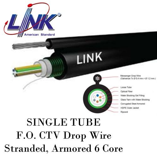 สายไฟเบอร์ออปติก 6 Core Single-Mode Stranded Drop Wire ม้วน 2,000 เมตร รูปที่ 3