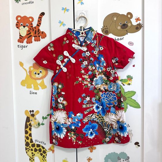 แดง ชุดกี่เพ้าเด็กหญิง