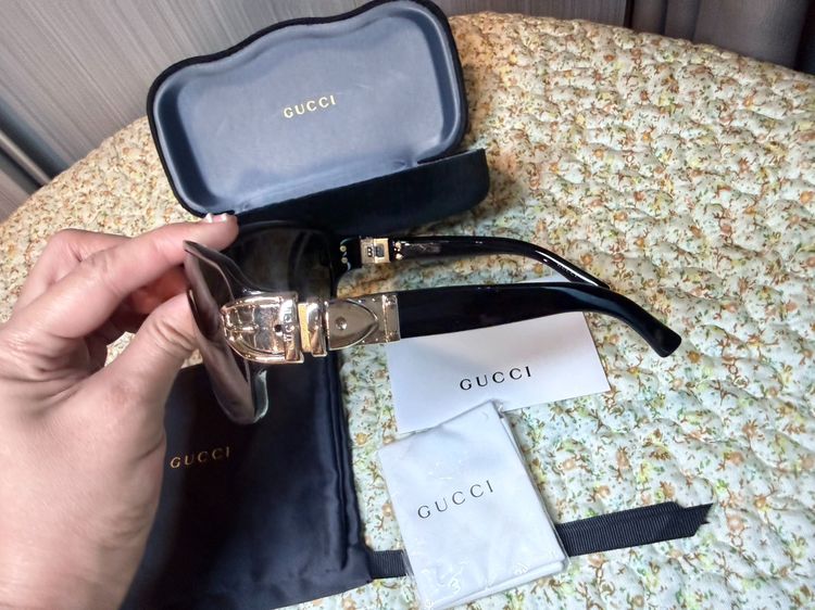 Gucci แว่นตากันแดด แท้มือสอง สวยมาก Good Con.ใส่แล้วสวยหรูดูแพง คลาสสิค รูปที่ 3
