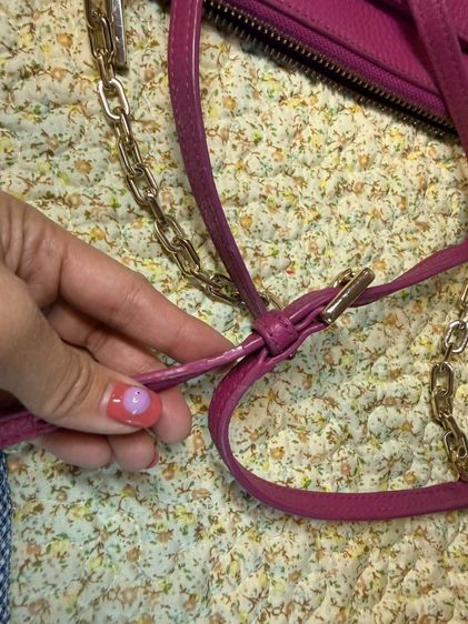 Tory Burch Pink กระเป๋าสะพายขายเท กระเป๋ามีตำหนิ ของแท้มือสอง  รูปที่ 9