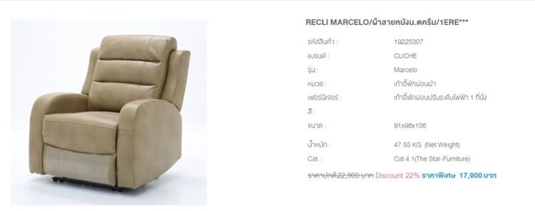 อาร์มแชร์ 3,900฿ เก้าอี้ไฟฟ้า 12,500฿ รูปที่ 14