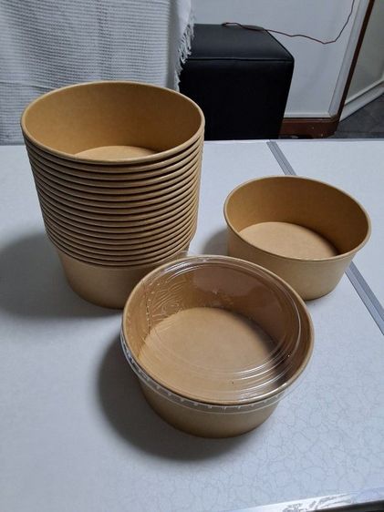 อื่นๆ ลด 3. ชามกระดาษคราฟท์ 1300 ml ฝาOPS ใส  