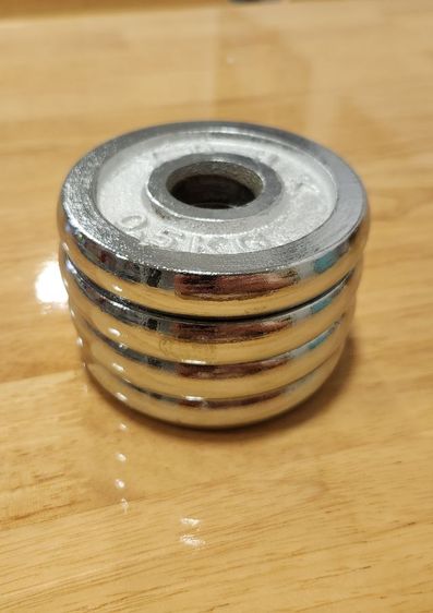 แผ่นน้ำหนัก 0.5 kg. ขนาดรู 25mm. ชิ้นละ 75 รวมค่าส่ง รูปที่ 3