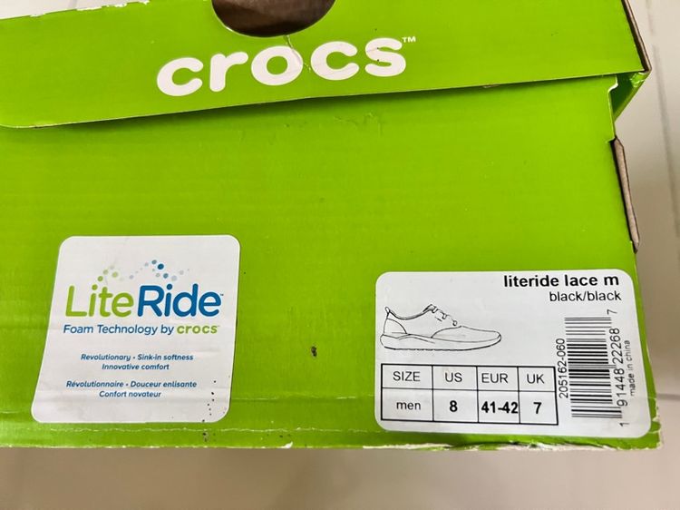 รองเท้าผ้าใบ Crocs สีดำ รูปที่ 7