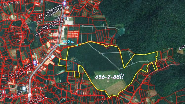 ที่ดินสวนทุเรียน สวนยางพารา บ้านทรงไทย 656-2-88 ไร่ ติดคลองส่งน้ำ อ.เมือง จ.จันทบุรี