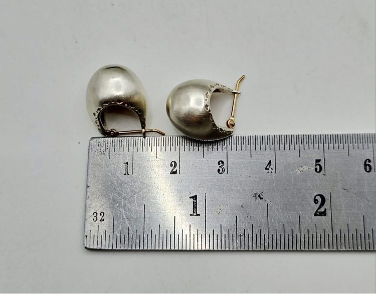 📌ต่างหูเรือนเงินแท้ ก้านทองแท้ K10💛  รูปที่ 8