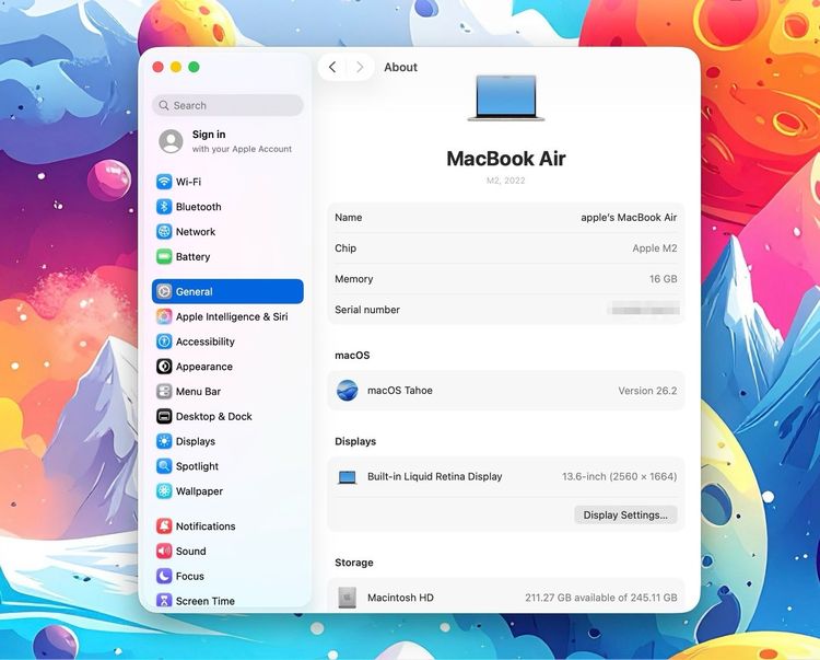 MacBook Air 13.6-inch M2 2022 Ram16GB SSD256GB Starlight apple care 18 April 2026 รูปที่ 12