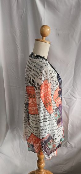 เสื้อแขนยาวพิมพ์ลาย ผ้าสลาฟ สีสันสดใส เนื้อผ้าเบายืดหยุ่นได้เยอะลายผ้าสลาฟ รูปที่ 2