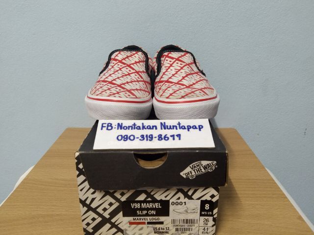 Vans V98 Marvel Slip On 🔴⚪ 🇯🇵🇯🇵 Japan Edition 🇯🇵🇯🇵
Colour Marvel Logo
Size US8 EUR41 CM260
สภาพ มือสอง รองเท้า กล่องครบ ป้ายครบ รูปที่ 4