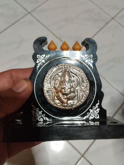 แผ่นเงินพระพิฆเนศ เส้นผ่านศูนย์กลาง1.8นิ้ว งานต่างประเทศ รูปที่ 3