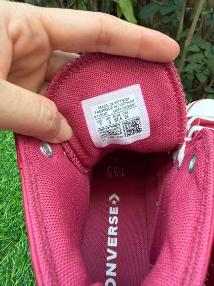 Converse All Star หุ้มข้อแท้ ผู้หญิง สีแดงไวน์ สภาพใหม่มาก รูปที่ 4