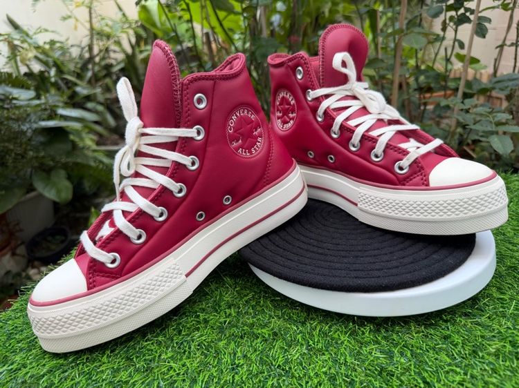 Converse All Star หุ้มข้อแท้ ผู้หญิง สีแดงไวน์ สภาพใหม่มาก