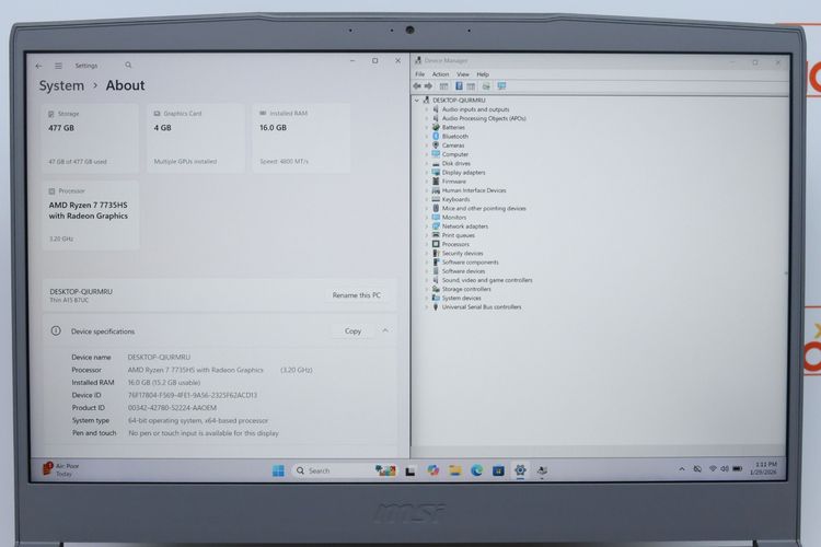 MSI THIN A15 B7UC-450TH  Ryzen 7 7735HS.RTX3050 16.512GB - ID26010291 รูปที่ 4