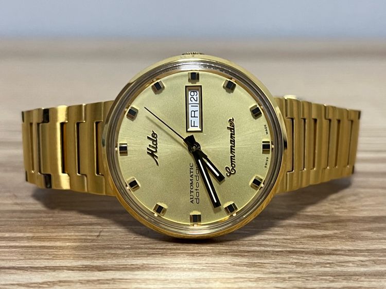 ขายมิโด้ของใหม่ไม่ผ่านการใช้งาน Vintage 60‘s Mido Commander Datoday White Day-Date Dial Ref.8429 Swiss Made