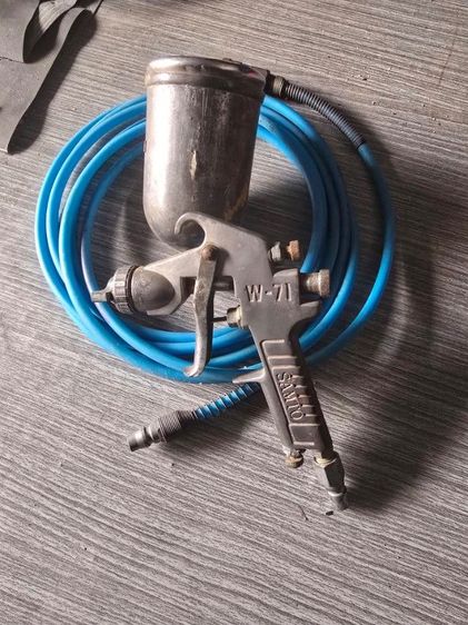 ปั้มลมใช้น้อยน้อยมาก ขายเพราะไม่ค่อยได้ใช้แถมสายลมกับกาพ่นสีพร้อมใช้งาน รูปที่ 6