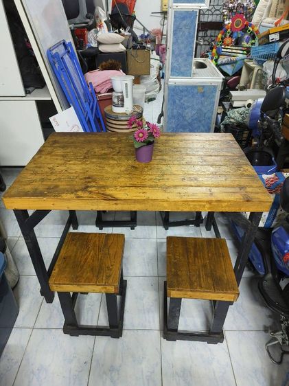 ชุดโต๊ะไม้ แข็งแรงมาก ใช้งานได้ดีปกติ รูปที่ 3