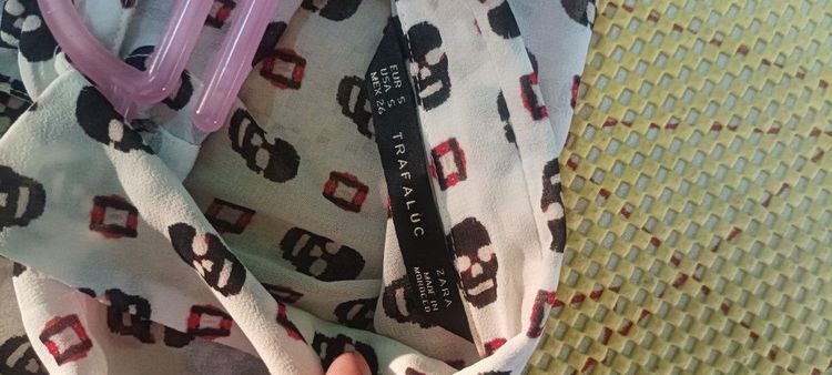 Skull Print Blouse Shirt – ZARA (Womens) รูปที่ 9