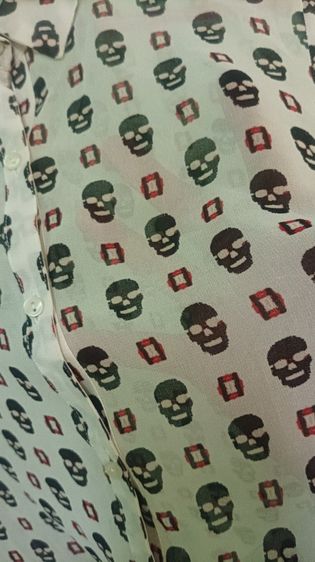 Skull Print Blouse Shirt – ZARA (Womens) รูปที่ 4