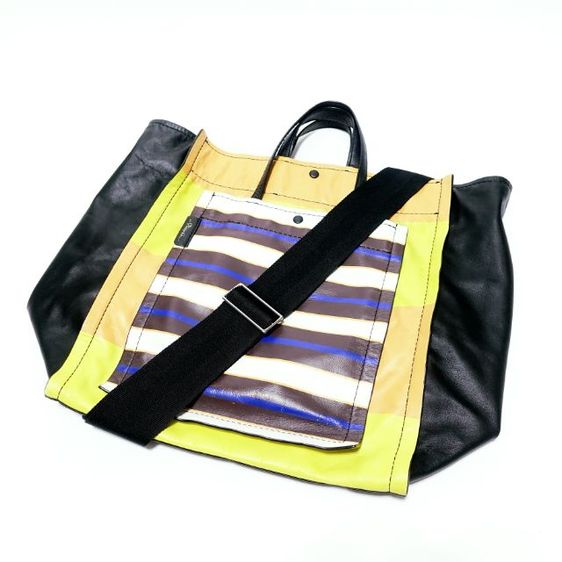 Used Like New 3.1 Phillip Lim Accordion Multi Color Leather Tote with Strap Bag รูปที่ 2