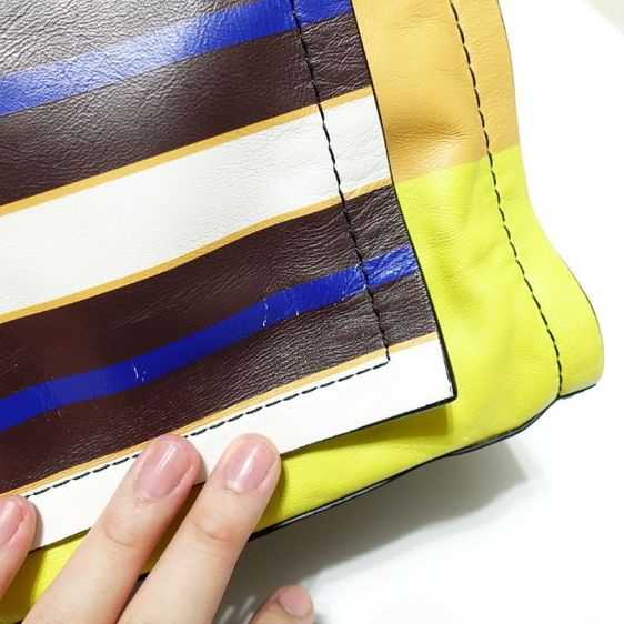 Used Like New 3.1 Phillip Lim Accordion Multi Color Leather Tote with Strap Bag รูปที่ 13