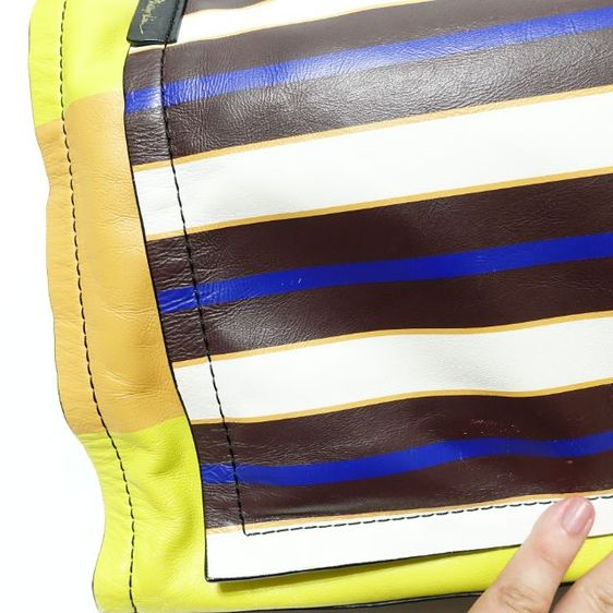 Used Like New 3.1 Phillip Lim Accordion Multi Color Leather Tote with Strap Bag รูปที่ 14
