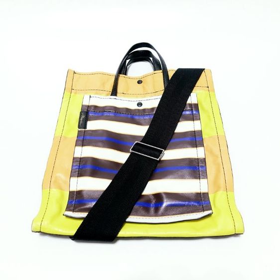 ไม่ระบุ หลากสี หนังแท้ Used Like New 3.1 Phillip Lim Accordion Multi Color Leather Tote with Strap Bag