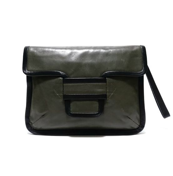 เขียว หนังแท้ Used PIERRE HARDY Alpha Color Block Clutch Bag