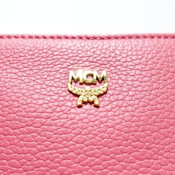 New MCM Pink Leather Pouch Bag รูปที่ 3