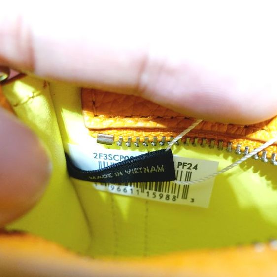 New MARC JACOBS The Leather Nano Tote Bag Charm in Orange Silver Hardware รูปที่ 9