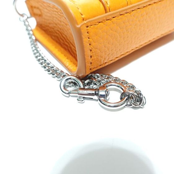 New MARC JACOBS The Leather Nano Tote Bag Charm in Orange Silver Hardware รูปที่ 7