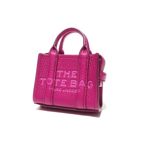 New MARC JACOBS The Leather Nano Tote Bag Charm in Pink Gold Hardware รูปที่ 2