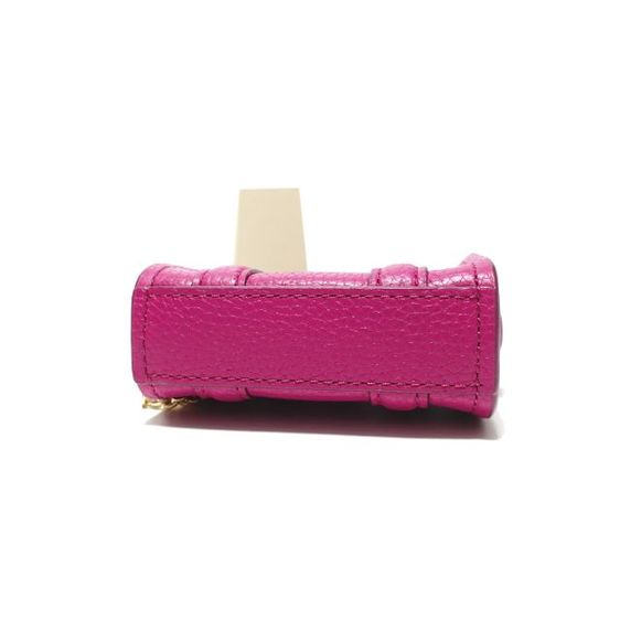 New MARC JACOBS The Leather Nano Tote Bag Charm in Pink Gold Hardware รูปที่ 6