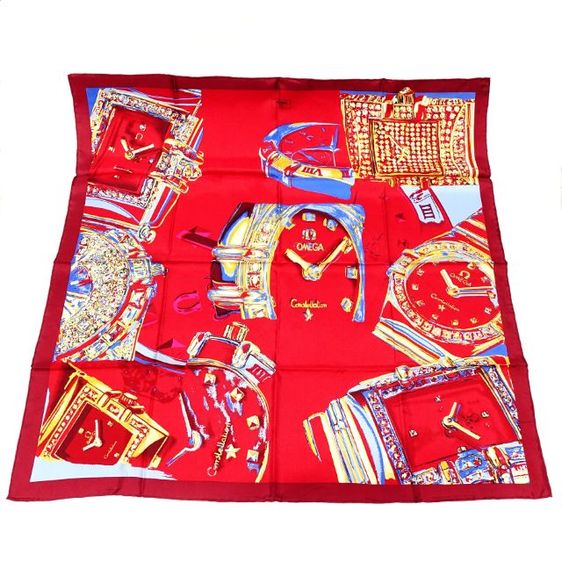 New OMEGA Printed Silk Scarf