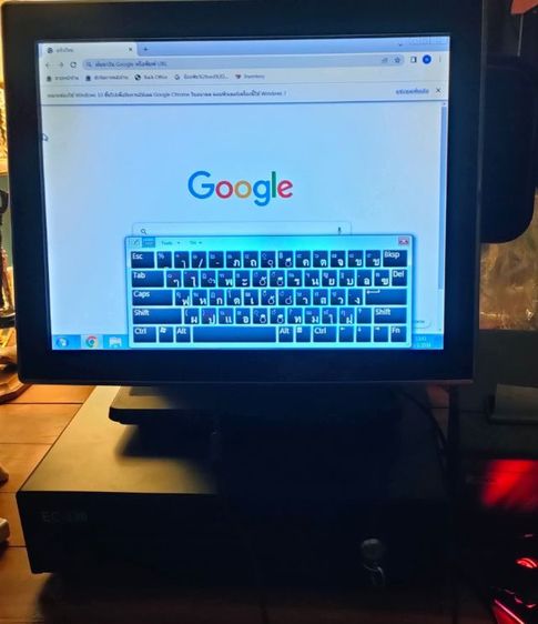 เครื่องคิดเงิน posone (ใช้งานเหมือนคอมพิวเตอร์ทั่วไป) แต่สามารถทัชสกรีนหน้าจอได้เหมือนไอแพด จะใส่เมาท์หรือคีบอร์ดก็ได้แล้วแต่ใครจะสะดวก รูปที่ 3