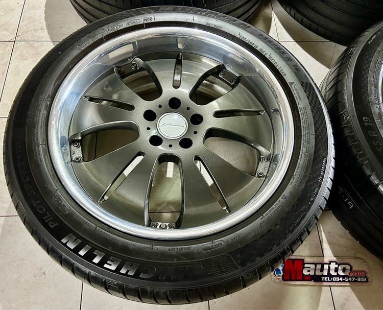 ล้อญี่ปุ่นขอบ19 2ชิ้น 5รุู112 5รู114 พร้อมยางมิชลีน 235 55 19 ครบชุด รูปที่ 4