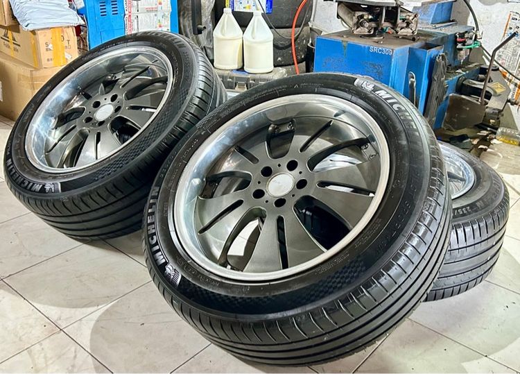 ล้อญี่ปุ่นขอบ19 2ชิ้น 5รุู112 5รู114 พร้อมยางมิชลีน 235 55 19 ครบชุด รูปที่ 9