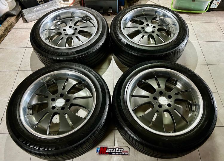 ล้อญี่ปุ่นขอบ19 2ชิ้น 5รุู112 5รู114 พร้อมยางมิชลีน 235 55 19 ครบชุด รูปที่ 2