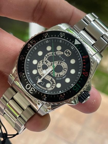 GUCCI Dive Snake XL Swiss 45 mm Stainless Steel Black Dial Men’s 's Quartz Watch YA136218 รูปที่ 5