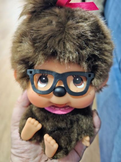 ตุ๊กตาและบ้านตุ๊กตา monchhichi Bibชมพู แก้มย้อย หัวโต