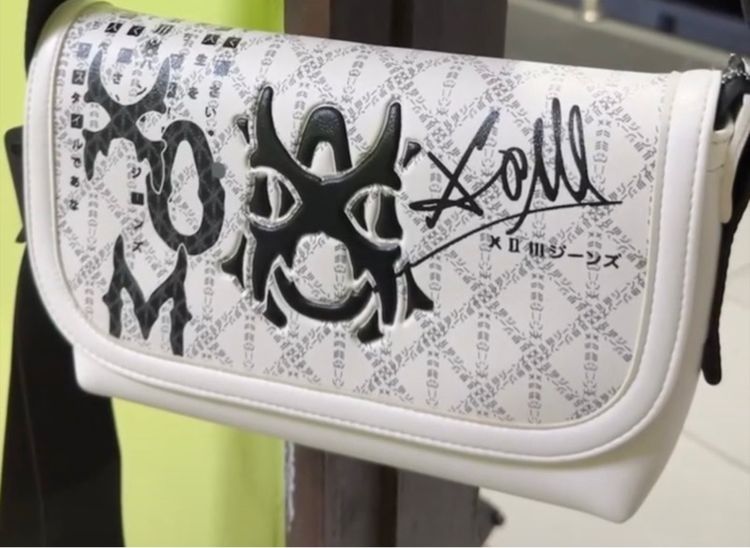 ชาย หนัง PU กระเป๋า XOM สีขาวลายโมโนแกรม