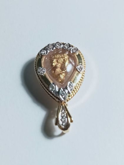 พระทองคำหลวงพ่อคูณเลี่ยมทองฝังเพชร รูปที่ 5