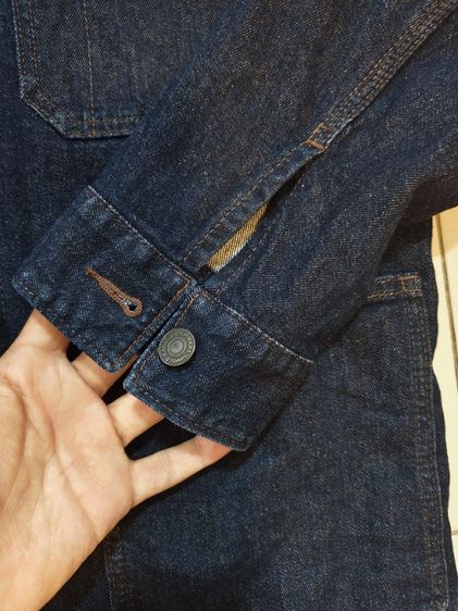 แจ็คเก็ตยีนส์กึ่งสูท uniqlo size m สภาพดีมาก สียีนเข้ม รูปที่ 2