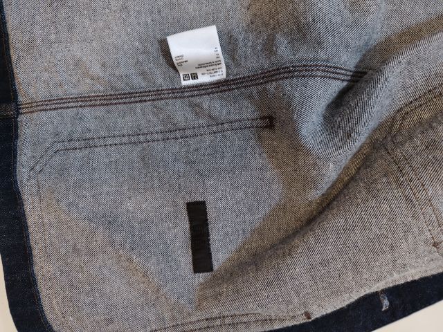 แจ็คเก็ตยีนส์กึ่งสูท uniqlo size m สภาพดีมาก สียีนเข้ม รูปที่ 7