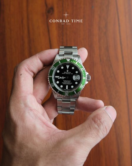 Rolex Submariner 16610 'Kermit  Black Dial Oyster Steel 2007 40mm. Fullset  รูปที่ 3