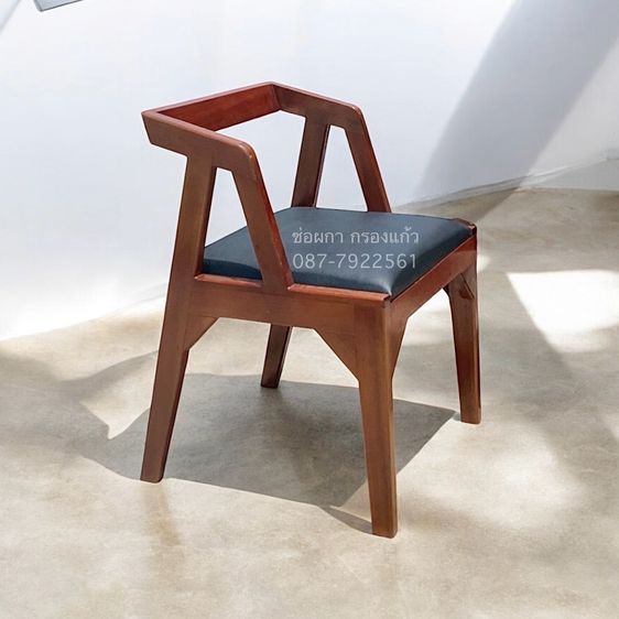 เก้าอี้ไม้เนื้อแข็ง(เบาะสีดำ ,สีกรมท่า) รูปที่ 4