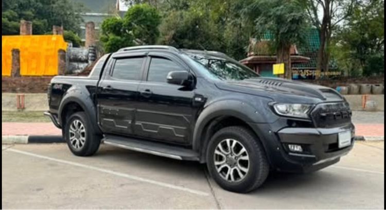 Ford Ranger 2017 3.2 Wildtrak 4WD Pickup ดีเซล ไม่ติดแก๊ส เกียร์อัตโนมัติ ดำ รูปที่ 3
