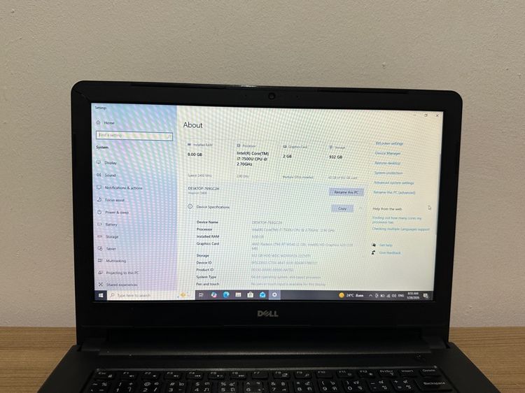 โน้ตบุค Dell Inspiron 5468 มือสอง  Notebook Dell Inspiron 5468 แบตเก็บไฟ พร้อมใช้งาน ขายตามสภาพ รูปที่ 9