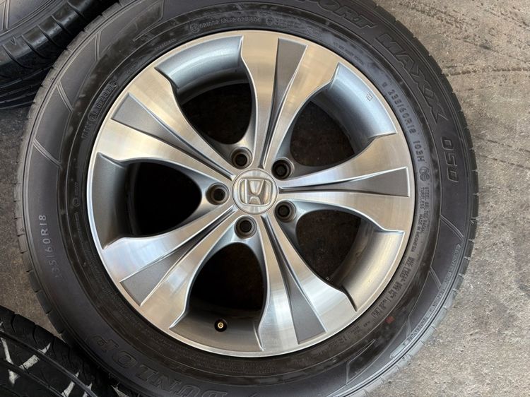 ล้อแม็กขอบ18 HONDA CRV สภาพสวย พร้อมยางDUNLOP235-60-18 ปี23 ปีแท้ รูปที่ 3