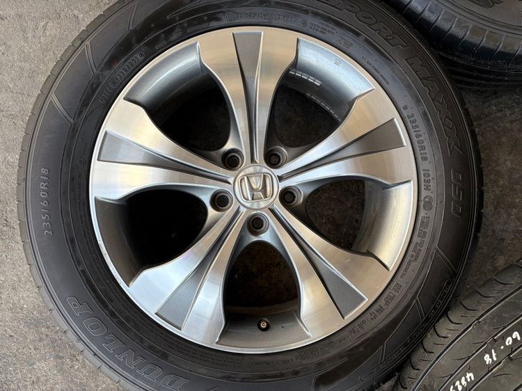ล้อแม็กขอบ18 HONDA CRV สภาพสวย พร้อมยางDUNLOP235-60-18 ปี23 ปีแท้ รูปที่ 4